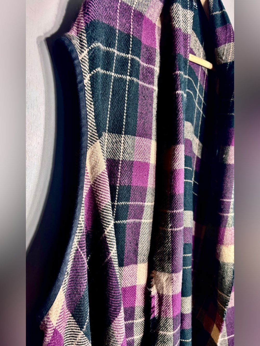 RW&CO. Plaid Flannel Poncho - Picture 2 of 10